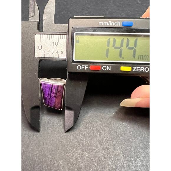 Vintage sugilite sterling silver ring size 5 - Picture 7 of 16